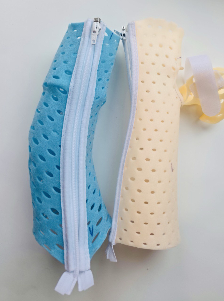 Индивидуальные ортезы из низкотемпературного пластика на верхние конечности.